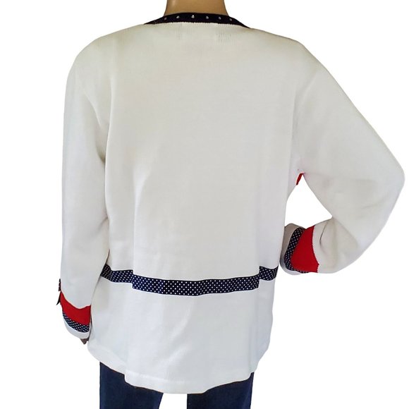 HSN Storybook Knits 2 Piece Sweater Set Women's 1X Cardigan & Tank Americana - Picture 7 of 16